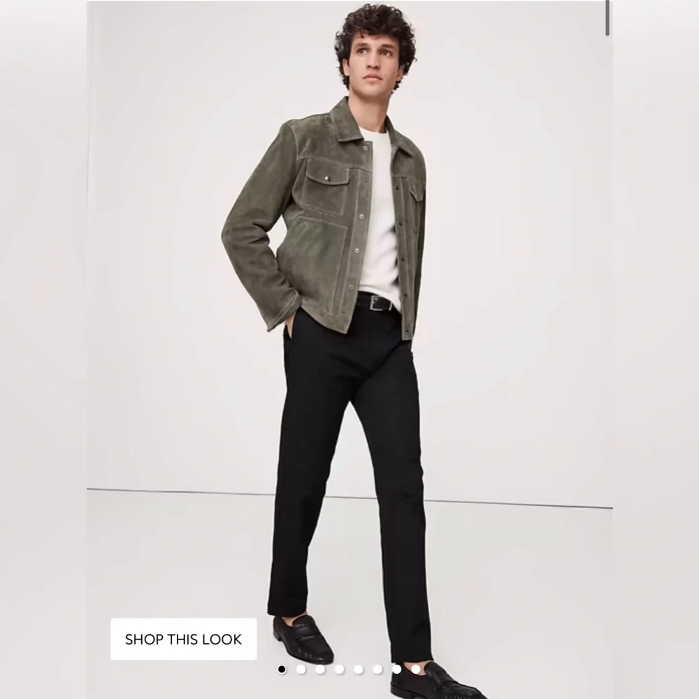 NWT Banana Republic slim fit black dress pants 42x36‎